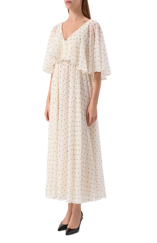 Шелковое платье Giambattista Valli 25FWPVTE5145/53PRI Кремовый  25FWPVTE5145/53PRI Фото 3