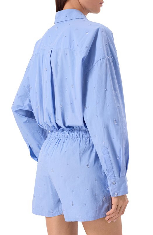 Хлопковый комбинезон с отделкой бисером Giuseppe di Morabito 06PSJP500R 16406 Голубой  06PSJP500R 16406 Фото 3