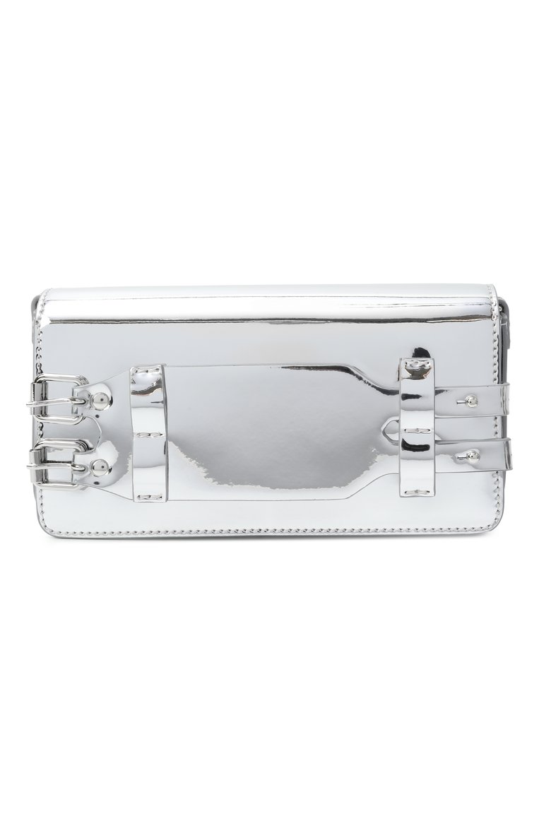 Женская сумка bracelet bag MM6 серебряного цвета, арт. SB6WG0018/P8322 | Фото 1 (Автоматизация состава: Проставлено; Автоматизация ТО: Проставлено; Ремень/цепочка: На ремешке; Размер: small; Материал: Экокожа)