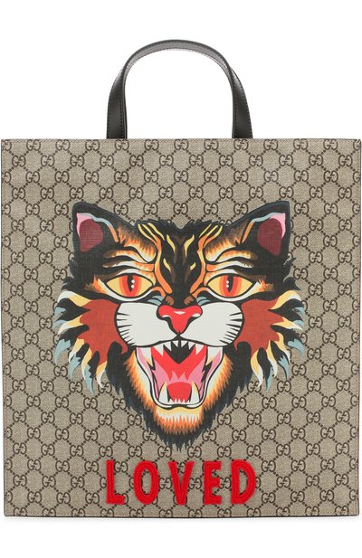 Сумка-тоут gg supreme angry cat GUCCI, арт. 450950/9AV1T, фото 1