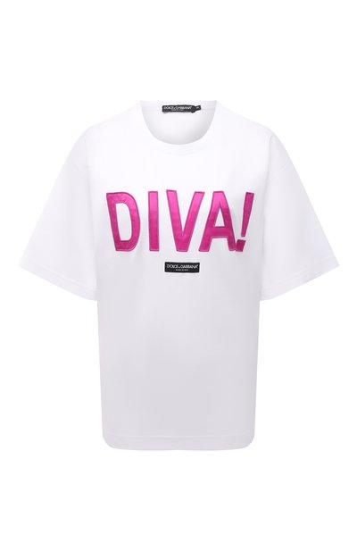 Женская хлопковая футболка DOLCE & GABBANA, арт. F8050Z/HU7H8