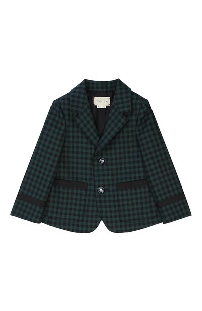 Шерстяной пиджак клетку с декоративными пуговицами GUCCI, арт. 475400/XBB70, фото 1