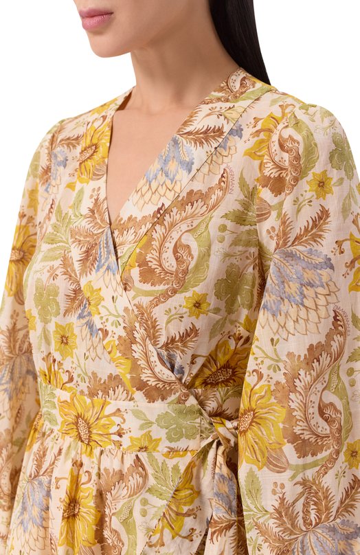 Хлопковое платье Zimmermann 2449DRS263 Разноцветный  2449DRS263 Фото 4