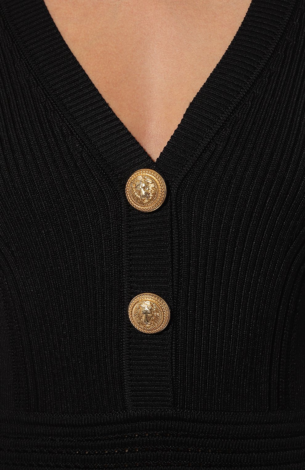 Платье из вискозы BALMAIN черного цвета по цене 213000 руб., арт. YF0R8062KB39, фото 5 Платье из вискозы BALMAIN, арт. YF0R8062KB39, фото 5
