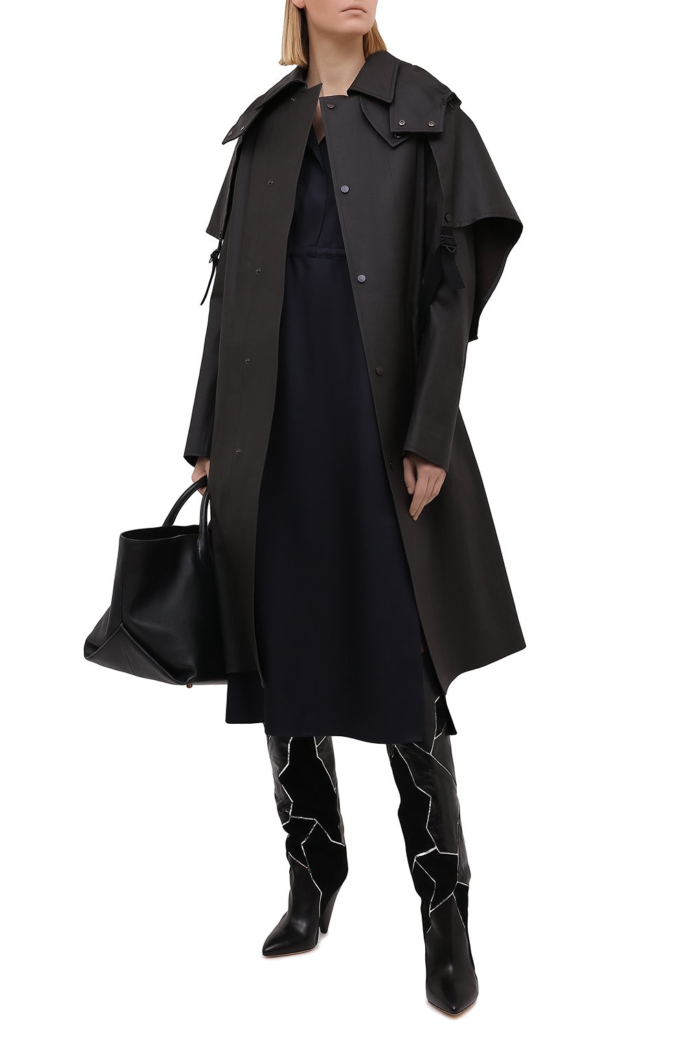 Атласное платье THEORY темно-синего цвета по цене 59950 руб., арт. K1106613, фото 2 Атласное платье THEORY, арт. K1106613, фото 2