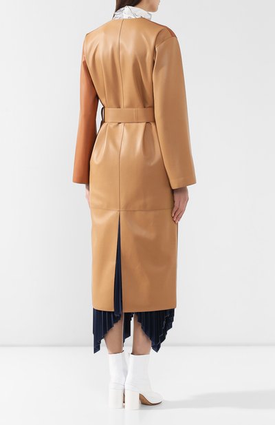 Кожаное пальто с поясом LOEWE коричневого цвета по цене 294500 руб., арт. S1191111CL, фото 4 Кожаное пальто с поясом LOEWE, арт. S1191111CL, фото 4