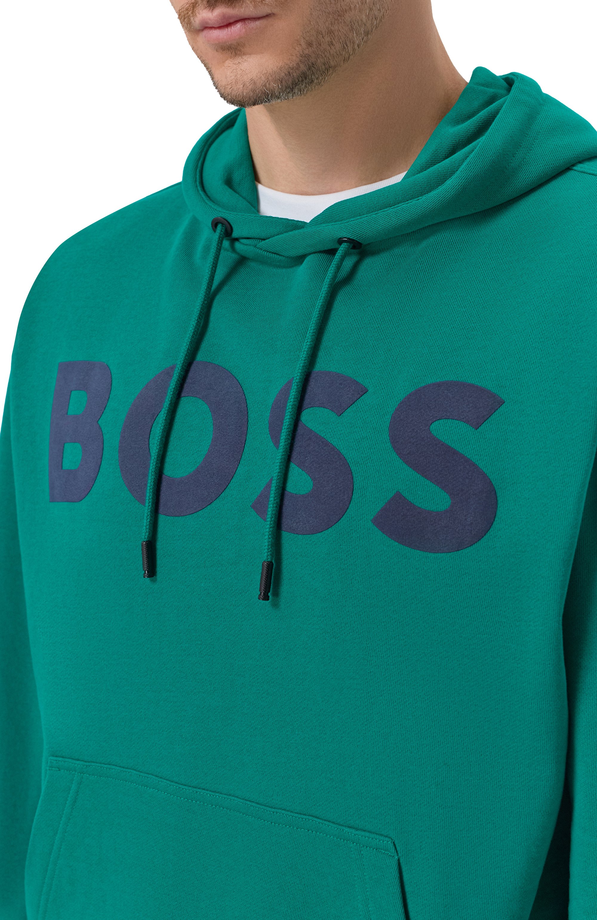 Хлопковое худи BOSS ORANGE зеленого цвета по цене 18200 руб., арт. 50487134, фото 5 Хлопковое худи BOSS ORANGE, арт. 50487134, фото 5