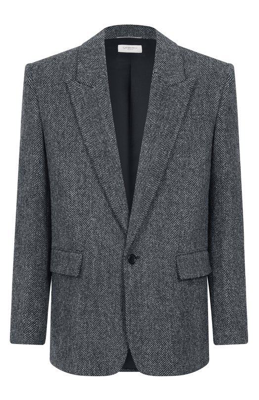 Шерстяной пиджак Saint Laurent 837196/Y3D06 Серый 837196/Y3D06