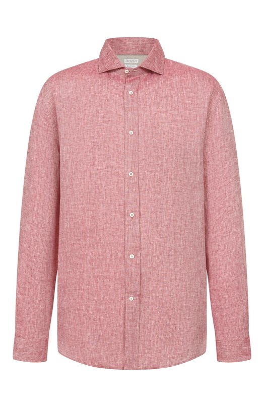 Льняная рубашка Brunello Cucinelli MM6840627 Бордовый MM6840627