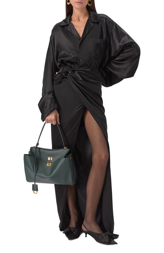 Атласная юбка Balenciaga 807478/TL028 Чёрный  807478/TL028 Фото 2