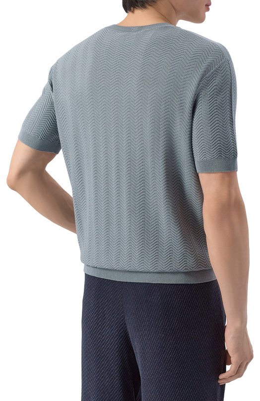 Джемпер из шелка и хлопка Giorgio Armani GM003132/AF24705 Серый  GM003132/AF24705 Фото 4