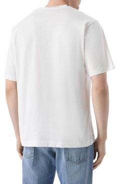 Мужская хлопковая футболка DOLCE & GABBANA белого цвета, арт. G8PN9T/G7040 | Фото 4 (Материал внешний: Хлопок; Рукава: Короткие; Длина (для топов): Стандартные; Принт: С принтом; Стили: Кэжуэл; Кросс-КТ: Джерси; Мужское Кросс-КТ: Футболка-одежда)