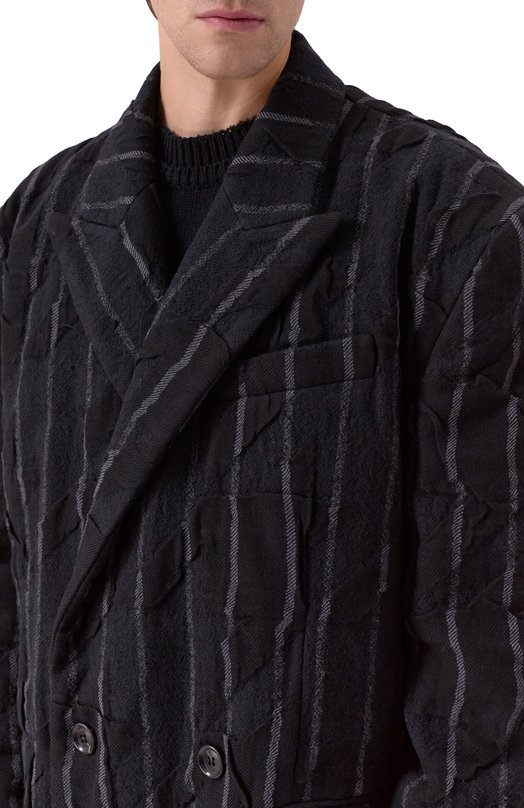 Пальто из шерсти и хлопка Juun.J JC5930H37 Чёрный  JC5930H37 Фото 5