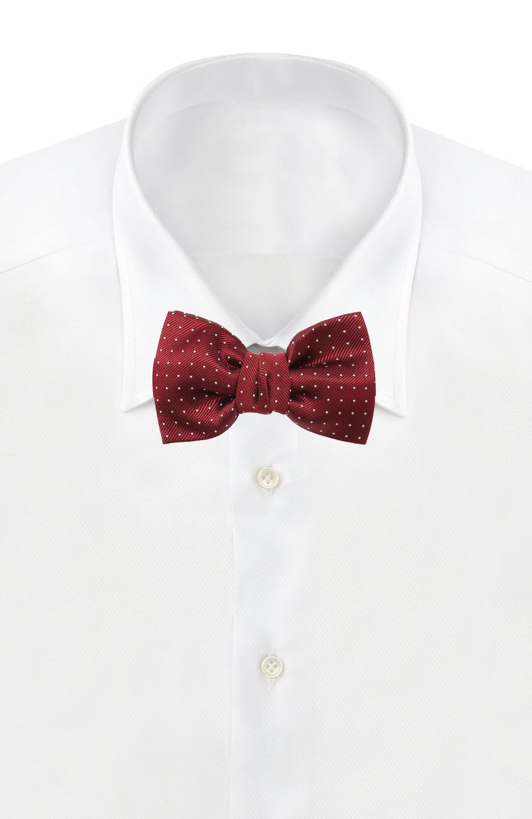 Мужской шелковый галстук-бабочка LANVIN бордового цвета, арт. 1309/B0W TIE | Фото 2 (Материал: Шелк, Текстиль; Статус проверки: Проверена категория, Проверено; Нос: Не проставлено)