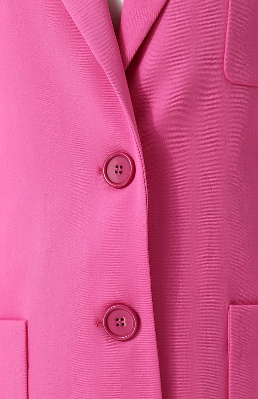 Удлиненный шерстяной жакет прямого кроя Oscar de la Renta Розовый, фото 5