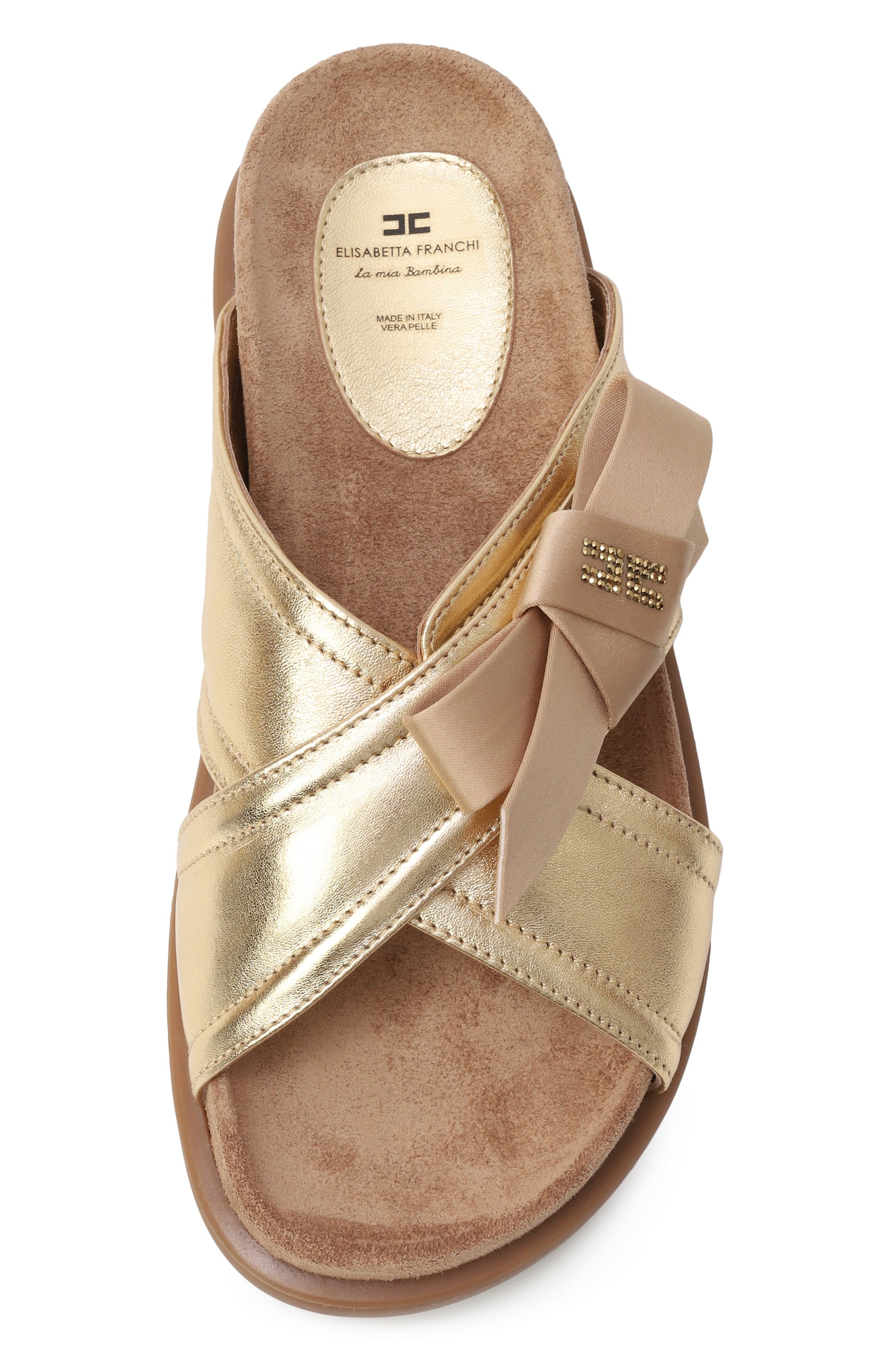 Кожаные шлепанцы ELISABETTA FRANCHI LA MIA BAMBINA, арт. F4A2-E0308-0092511/35-38, фото 4