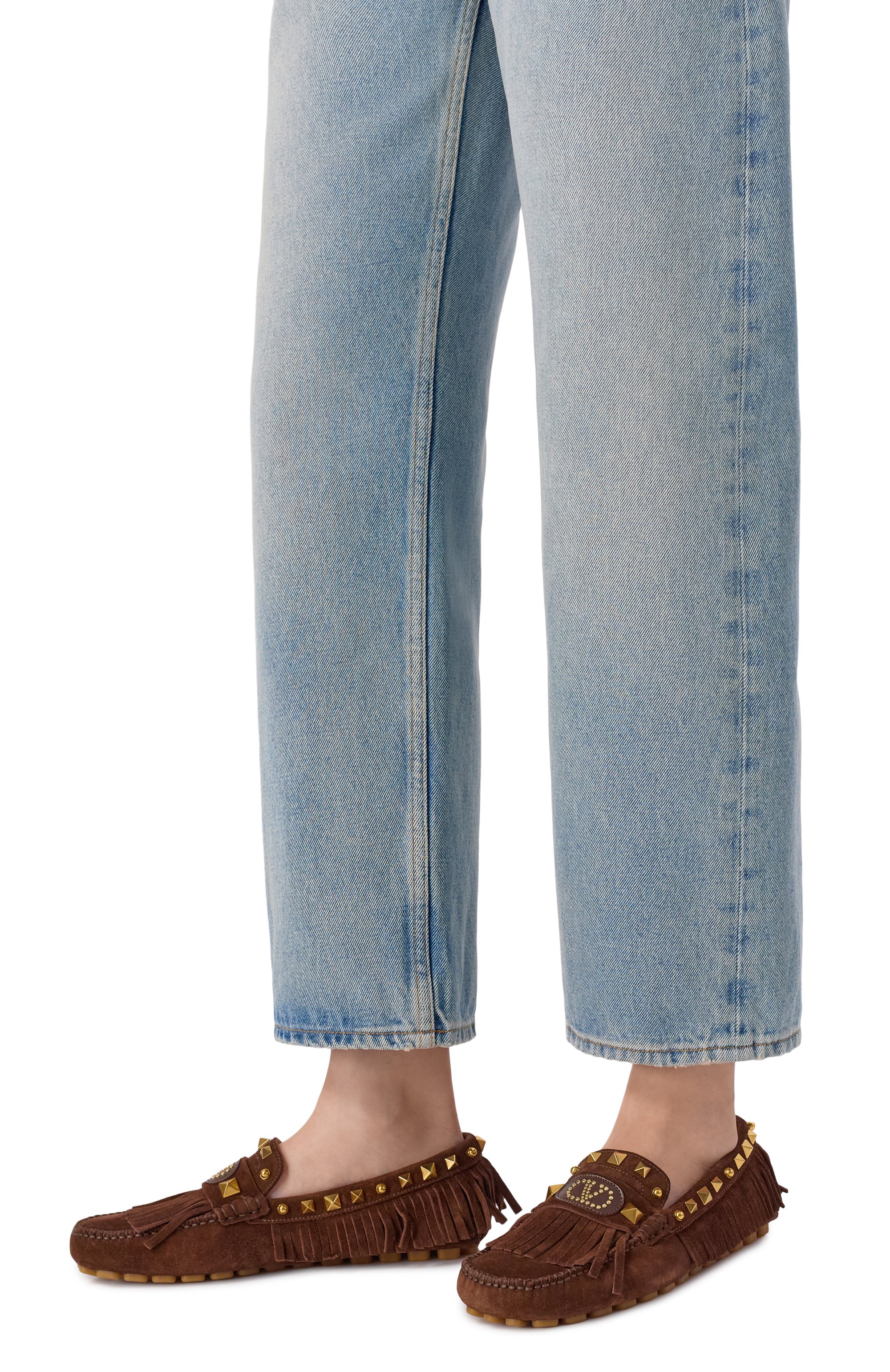 Замшевые мокасины VALENTINO темно-коричневого цвета по цене 118000 руб., арт. 8W2S0LL2/KAD, фото 2 Замшевые мокасины VALENTINO, арт. 8W2S0LL2/KAD, фото 2