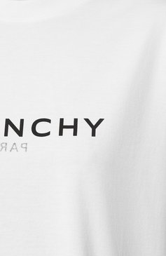 Женская хлопковая футболка GIVENCHY белого цвета, арт. BW707Z3Z5W | Фото 5 (Принт: С принтом; Рукава: Короткие; Длина (для топов): Стандартные; Материал сплава: Проставлено; Материал внешний: Хлопок; Женское Кросс-КТ: Футболка-одежда; Драгоценные камни: Проставлено; Стили: Кэжуэл)