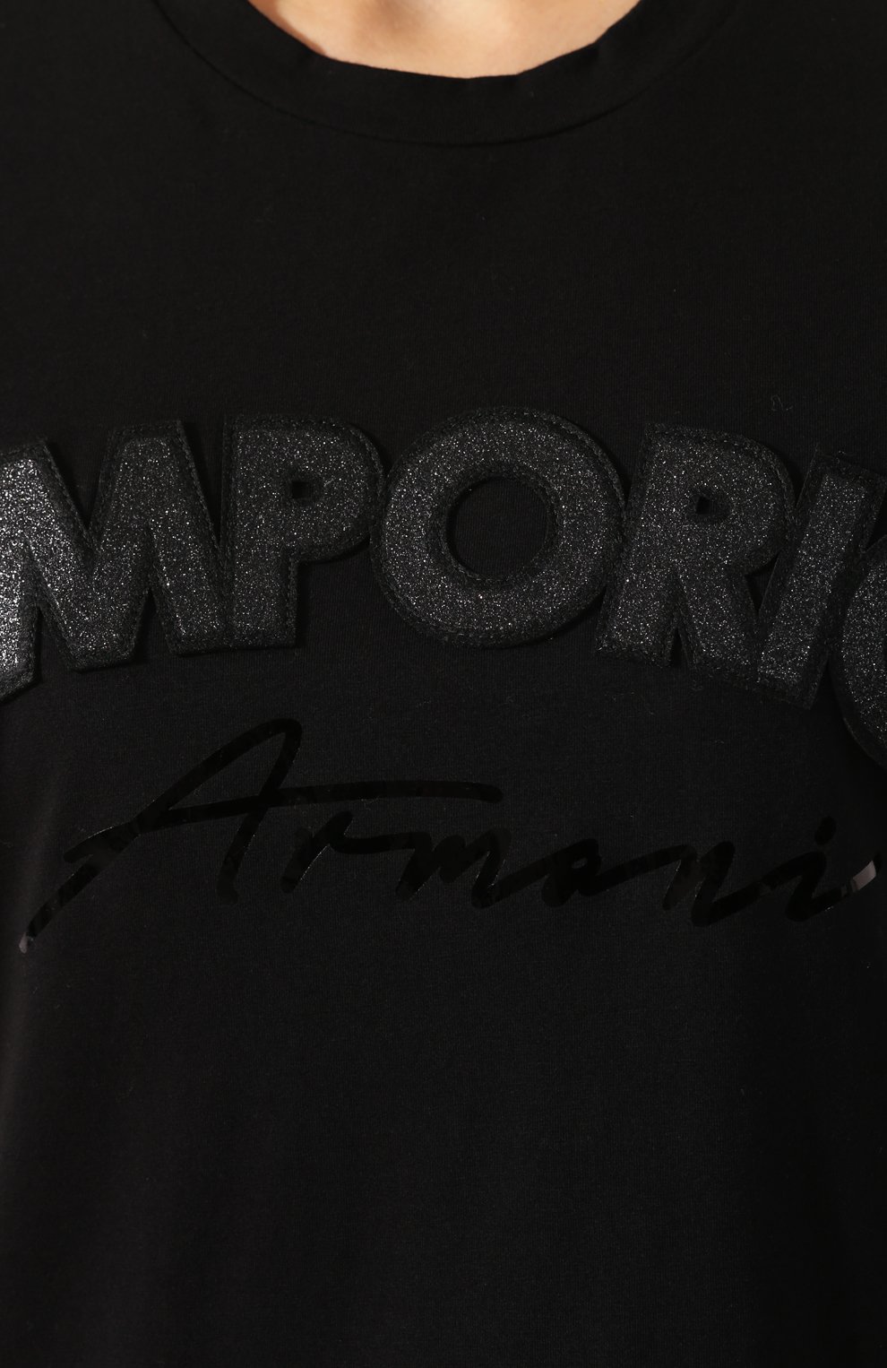 Хлопковая футболка EMPORIO ARMANI черного цвета по цене 12200 руб., арт. 6G2T6D/2JQAZ, фото 5 Хлопковая футболка EMPORIO ARMANI, арт. 6G2T6D/2JQAZ, фото 5