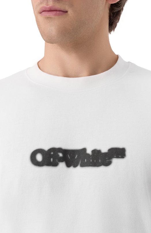 Хлопковая футболка Off-White 0MAA027S25JER00B Белый  0MAA027S25JER00B Фото 5