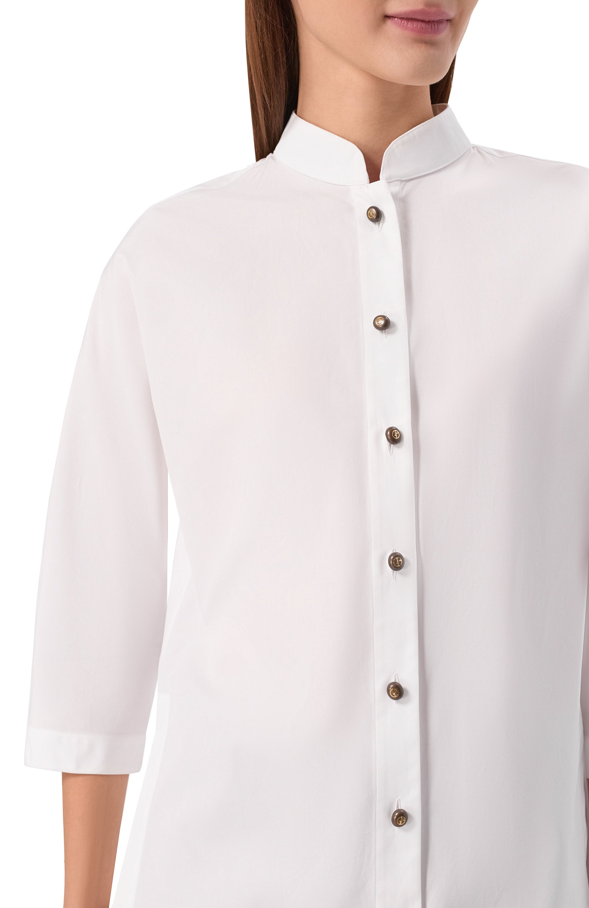 Хлопковая рубашка GIORGIO ARMANI белого цвета по цене 136500 руб., арт. GW003500/TE10360, фото 5 Хлопковая рубашка GIORGIO ARMANI, арт. GW003500/TE10360, фото 5