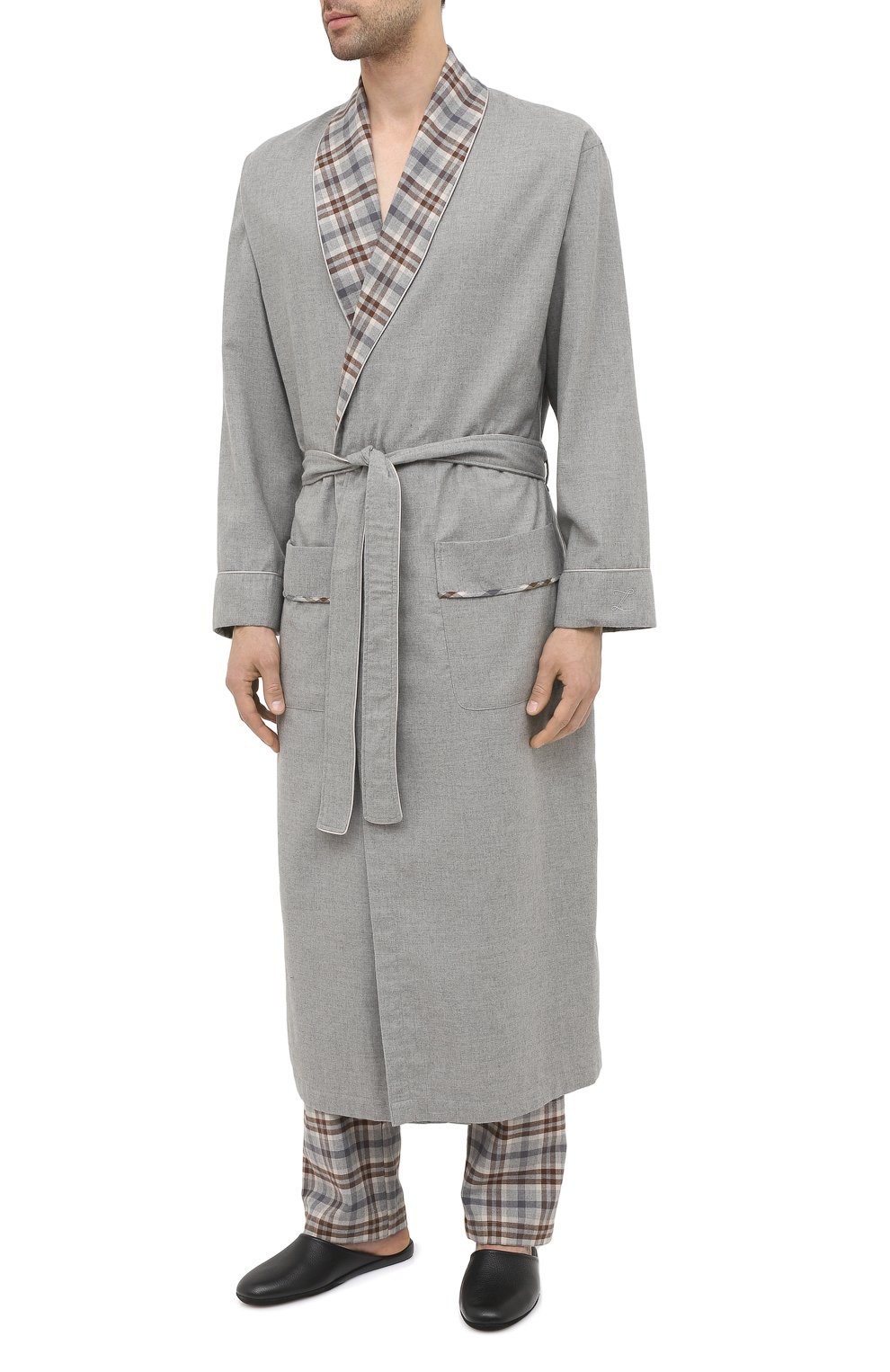 Халат из хлопка и шерсти ZIMMERLI, арт. 4600-75143, фото 3