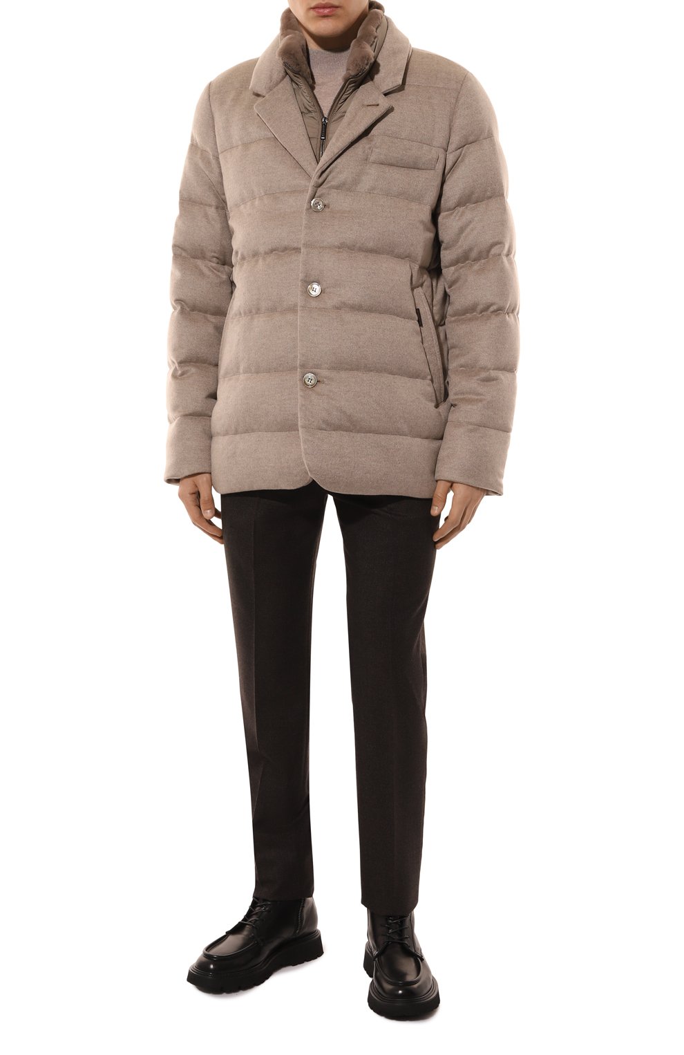 Кашемировый пуховик dalton-dtb с отделкой из норки MOORER, арт. DALT0N/EDB, фото 2