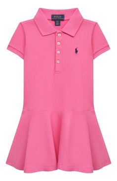 Детское хлопковое платье POLO RALPH LAUREN розового цвета, арт. 311624740 | Фото 1 (Материал внешний: Хлопок; Рукава: Короткие; Материал сплава: Проставлено; Драгоценные камни: Проставлено; Случай: Повседневный; Ростовка одежда: 2 года | 92 см, 3 года | 98 см, 4 года | 104 см)
