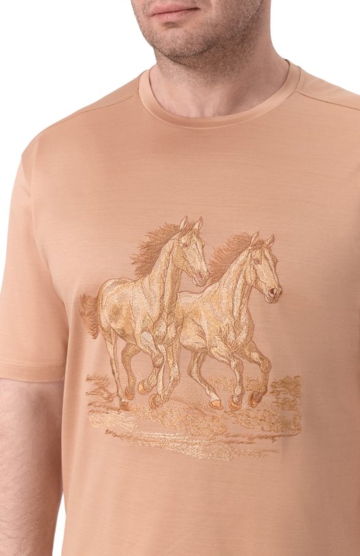 Хлопковая футболка Stefano Ricci MNH6205360/TE001 Коричневый  MNH6205360/TE001 Фото 5