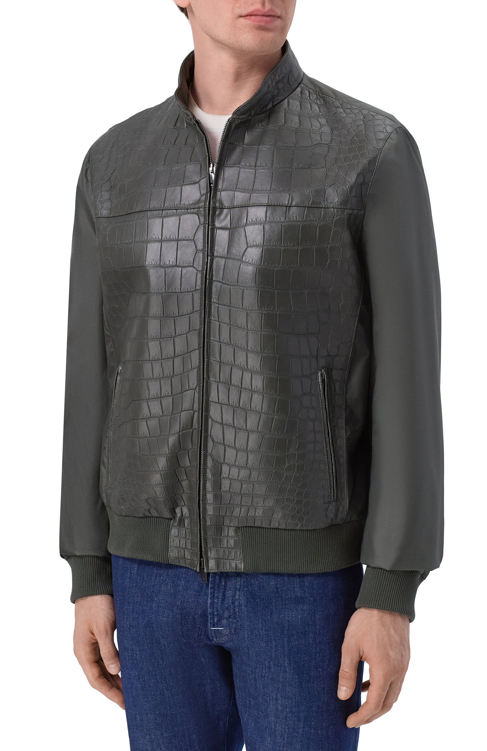 Бомбер с отделкой из кожи крокодила MVST, арт. M26.CSM.L402/1661, фото 3