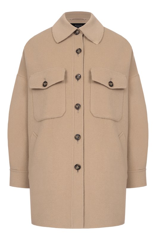 Шерстяная куртка-рубашка Weekend Max Mara WKDLASER Бежевый WKDLASER