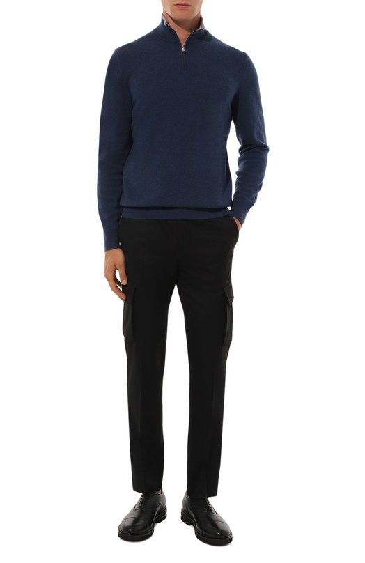 Шерстяные брюки-карго Corneliani 944L02-9418111 Чёрный  944L02-9418111 Фото 2