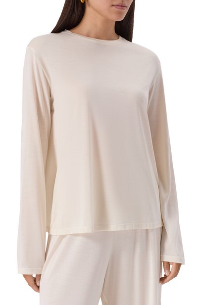 Шелковый лонгслив 12 STOREEZ кремового цвета по цене 17000 руб., арт. 131579, фото 3 Шелковый лонгслив 12 STOREEZ, арт. 131579, фото 3