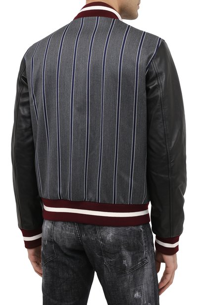 Бомбер из шерсти и хлопка DSQUARED2 серого цвета по цене 141500 руб., арт. S74AM1069/S52988, фото 5 Бомбер из шерсти и хлопка DSQUARED2, арт. S74AM1069/S52988, фото 5