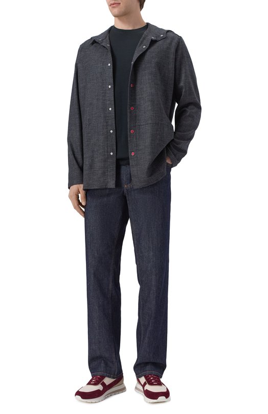 Футболка из шелка и хлопка Kiton UMK0874 Чёрный  UMK0874 Фото 2