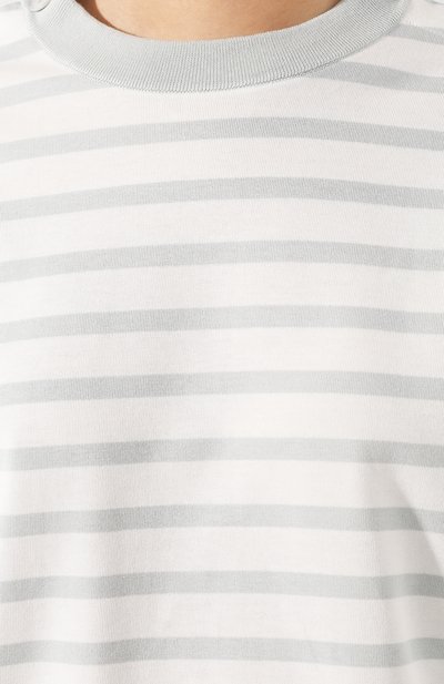 Хлопковый лонгслив LORO PIANA голубого цвета по цене 47500 руб., арт. FAI5043, фото 5 Хлопковый лонгслив LORO PIANA, арт. FAI5043, фото 5