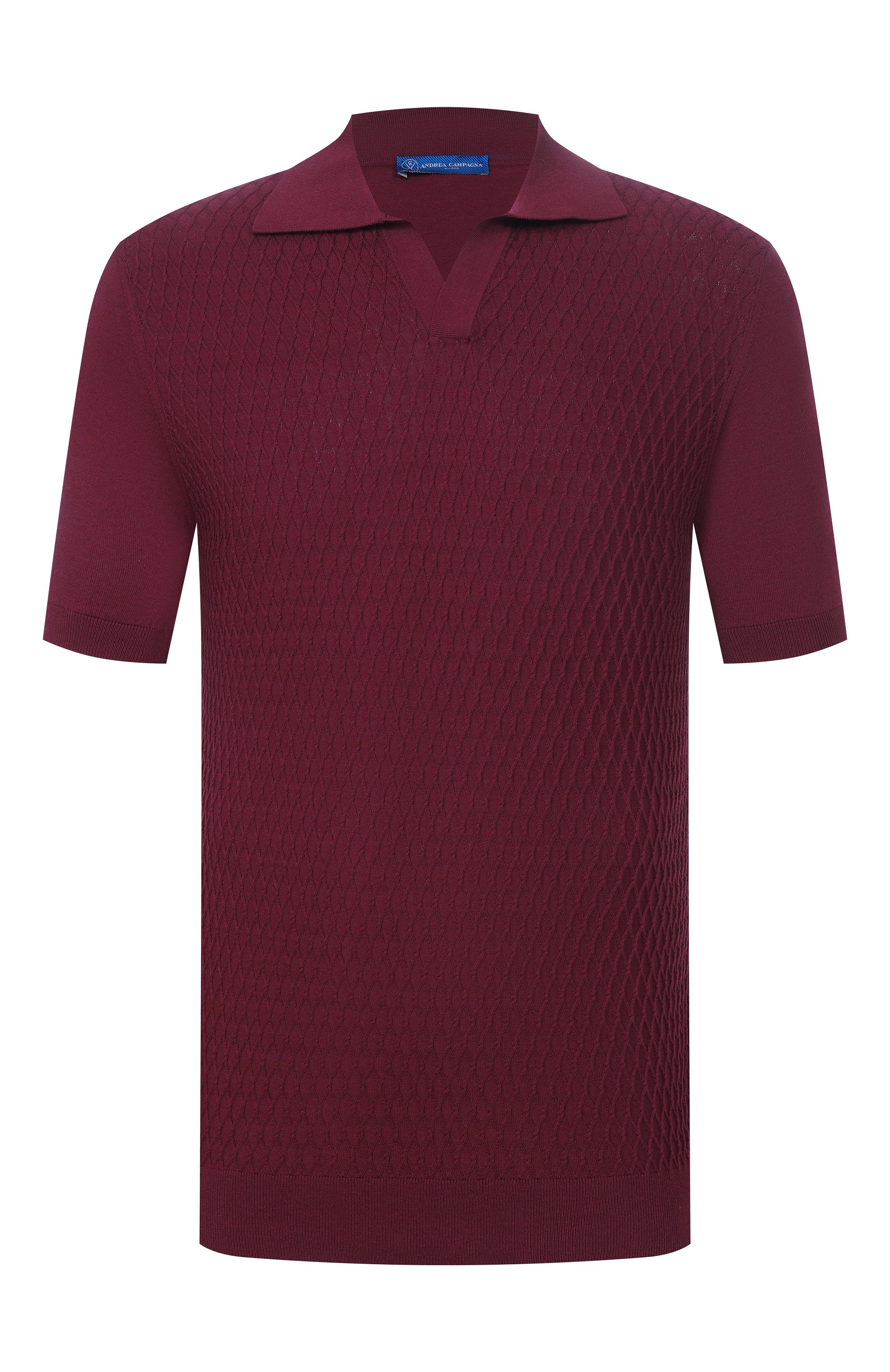 Поло из хлопка и шелка ANDREA CAMPAGNA, арт. SU26ST210-03/FST26, фото 1