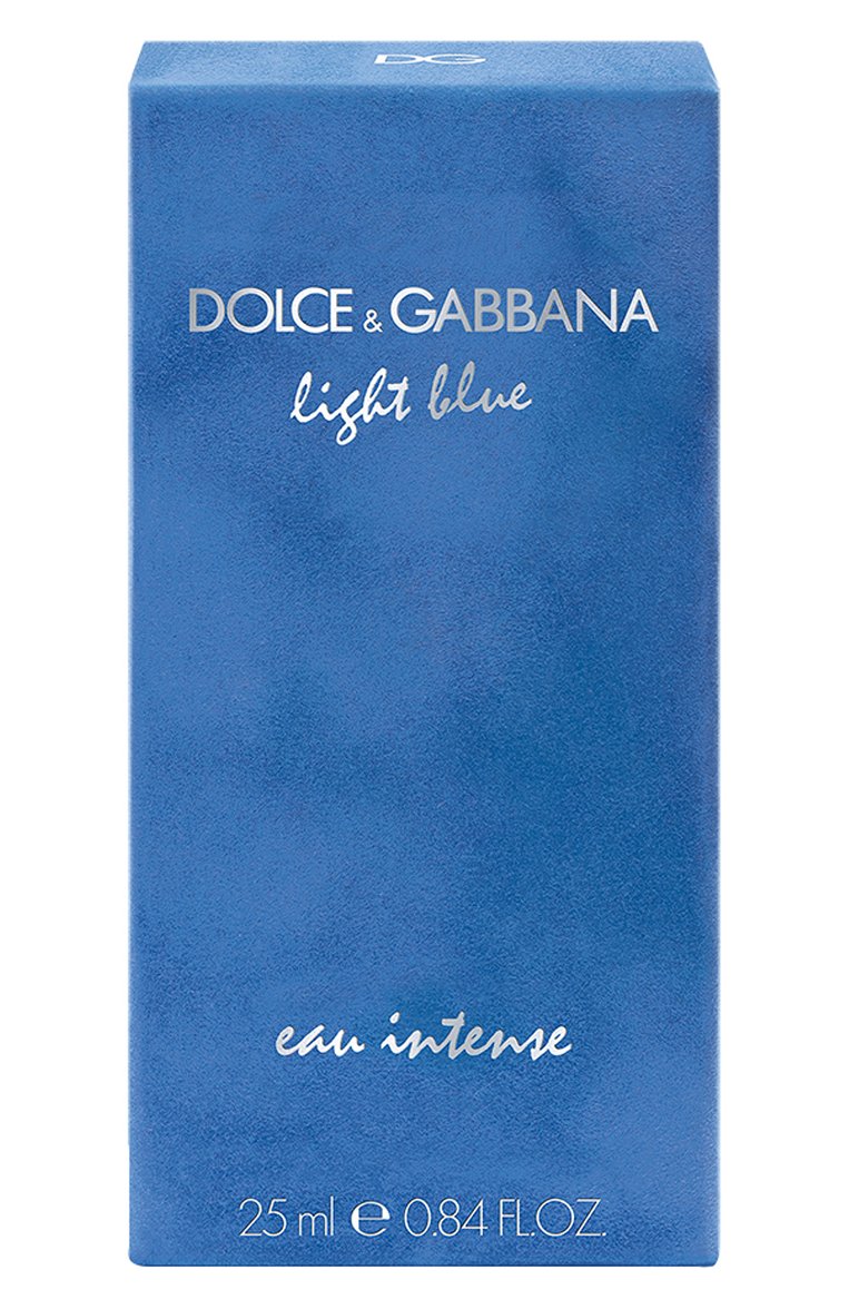 Парфюмерная вода light blue eau intense (25ml) DOLCE & GABBANA бесцветного цвета, арт. 8057971181339 | Фото 3 (Региональные ограничения белый список (Axapta Mercury): Не проставлено; Нос: Не проставлено; Тип продукта - парфюмерия: Парфюмерная вода; Тип аромата: Фруктовый, Цветочный; Ограничения доставки: flammable)