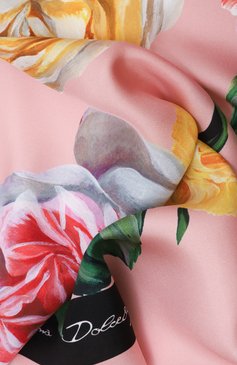 Женский шелковый платок DOLCE & GABBANA розового цвета, арт. FN092R/GDCUI | Фото 3 (Материал: Текстиль, Шелк; Нос: Не проставлено; Принт: С принтом)
