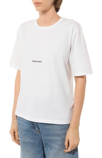 Хлопковая футболка SAINT LAURENT, арт. 460876/YB2DQ9000, фото 3