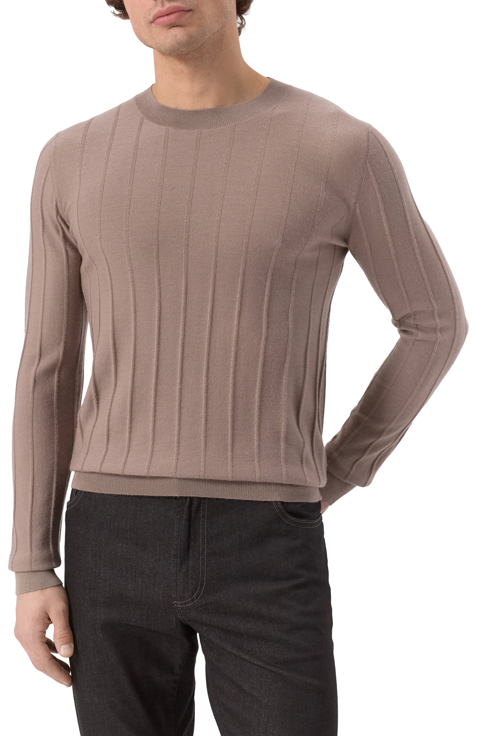 Кашемировый джемпер JACOB LEE бежевого цвета по цене 61450 руб., арт. MKT038SS25TR, фото 3 Кашемировый джемпер JACOB LEE, арт. MKT038SS25TR, фото 3