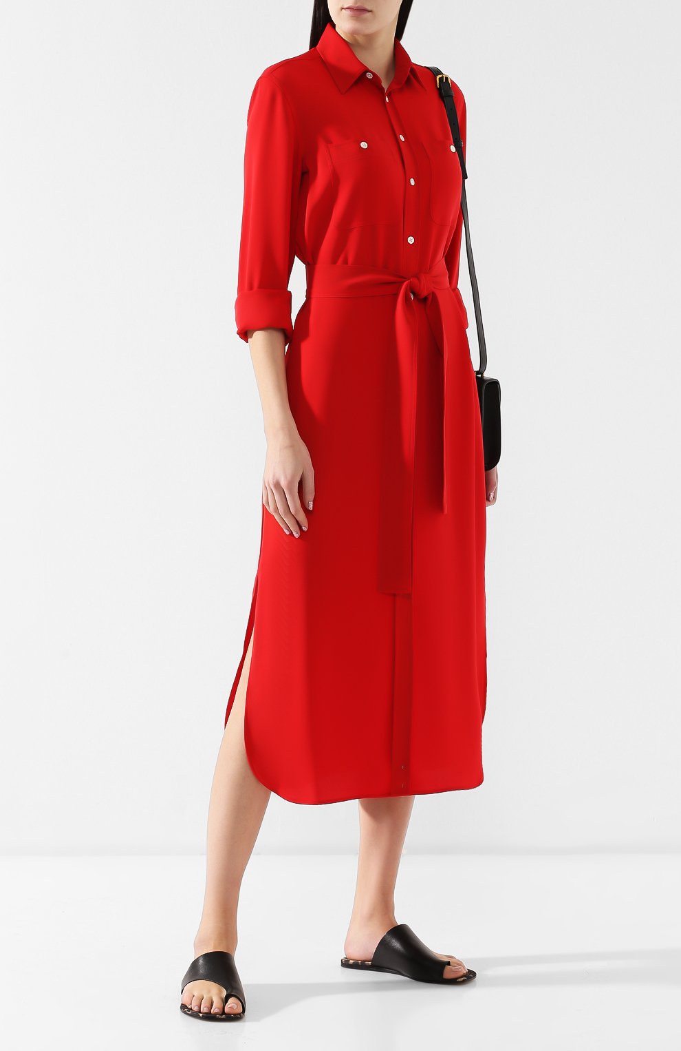 Платье с поясом POLO RALPH LAUREN красного цвета по цене 36250 руб., арт. 211733674, фото 2 Платье с поясом POLO RALPH LAUREN, арт. 211733674, фото 2