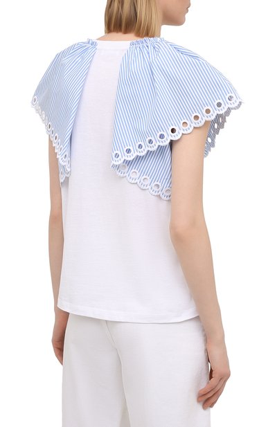 Хлопковая футболка REDVALENTINO белого цвета по цене 39950 руб., арт. VR0MG09I/5W5, фото 4 Хлопковая футболка REDVALENTINO, арт. VR0MG09I/5W5, фото 4