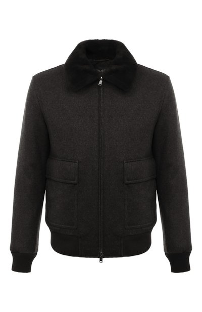 Мужской бомбер с отделкой из меха нутрии MVST, арт. 53454