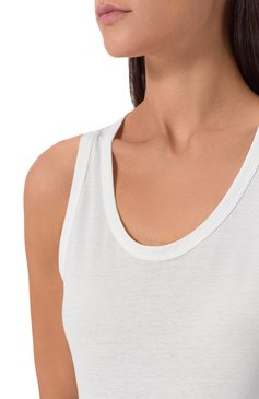 Женская хлопковая майка JIL SANDER белого цвета, арт. J40NL0114/J45031 | Фото 5 (Материал внешний: Хлопок; Длина (для топов): Стандартные; Стили: Минимализм; Рукава: На бретелях)