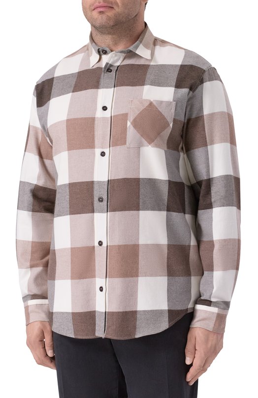 Хлопковая рубашка Paul&Shark 15313331 Коричневый  15313331 Фото 3