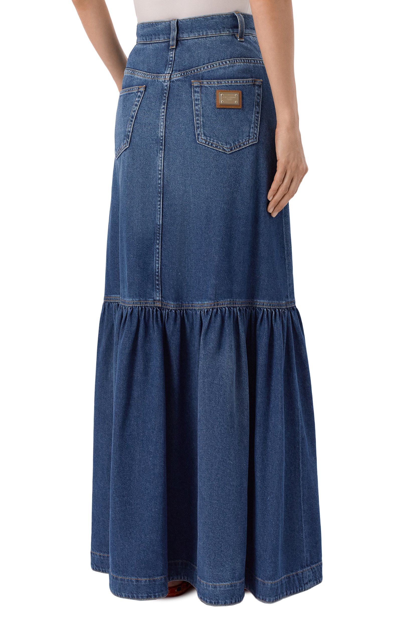 Джинсовая юбка DOLCE & GABBANA синего цвета по цене 136500 руб., арт. F4DDZD/G8PH5, фото 4 Джинсовая юбка DOLCE & GABBANA, арт. F4DDZD/G8PH5, фото 4