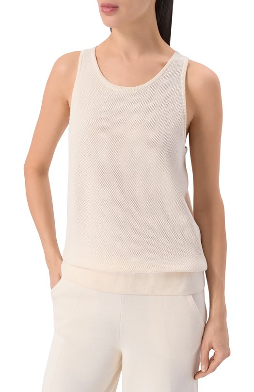 Топ из шелка и хлопка MVST WS61-606MU Кремовый  WS61-606MU Фото 3