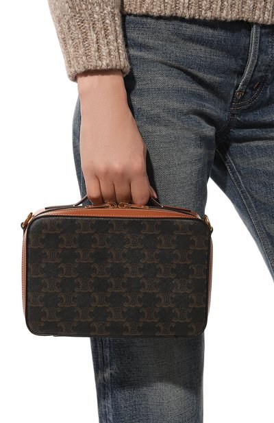 Сумка triomphe canvas CELINE коричневого цвета по цене 191000 руб., арт. 11387/2DNK, фото 2 Сумка triomphe canvas CELINE, арт. 11387/2DNK, фото 2