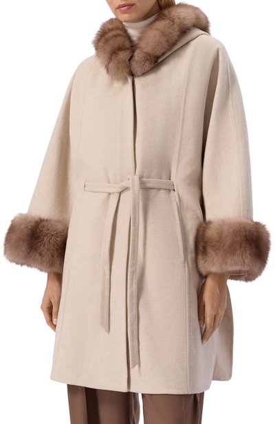 Кейп  из шерсти и кашемира с отделкой из соболя MVST, арт. FTBKB-Y681SB/LP1447, фото 3